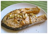 香蒜奶油烤鮭魚