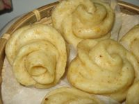 豆渣玫瑰花饅頭