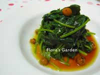 美味青翠的燙地瓜葉