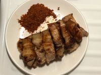 乾煎豬🐷五花沾香辣粉😋