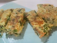 滿滿蔥花的起司蛋餅