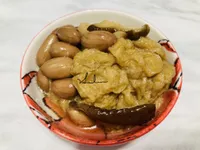 香菇花生麵筋/素/10分鐘