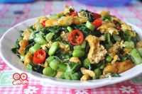 蛋酥毛豆炒雪裡紅