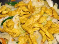 咖喱雞胸肉條炒高麗菜