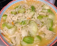 香蒜奶油絲瓜炒金針菇