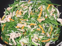 肉絲金針菇炒水蓮