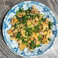 lanni 香菜肉末炒蛋