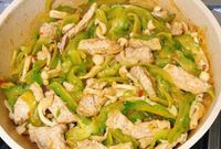 醃里脊肉炒美白菇青苦瓜