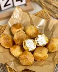 ✨氣炸鍋甜點—爆漿小泡芙！😍