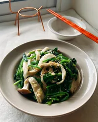 麻油拌杏鮑菇菠菜