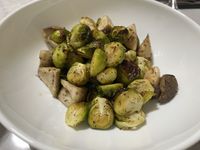 烤孢子甘藍與杏包菇