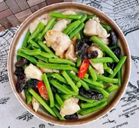 味噌四季豆拌雞肉