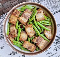 避風塘四季豆炒豬五花