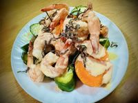 涼拌鮮蝦昆布蔬食（凱撒醬）