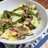 高麗菜青椒炒肉片