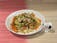 零廚藝系列：紅蘿蔔玉米筍炒杏鮑菇