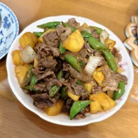鳳梨甜豆炒牛肉