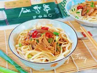 蒜蓉滑菇乾拌麵(統一好勁道家常麵條)