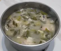 紅蔥頭+排骨+筍子+青菜+蔥的粥