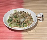 零廚藝系列：小白菜炒杏鮑菇