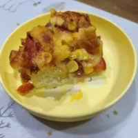 免揉麵包-火腿玉米麵包