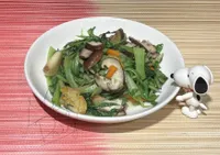 零廚藝系列：青江菜炒香菇