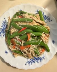 甜豆炒豆包.金針菇