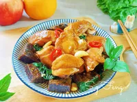 塔香醬燒雞肉米血糕
