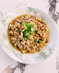 家常菜脯炒肉碎 （不勾芡澆飯版）