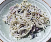 奶油培根菌菇義大利麵