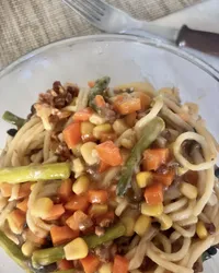 焗芝士雜菜素肉碎意大利麵