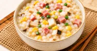 麻油杏鮑菇玉米火腿粥