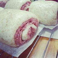 ｜古早味｜花花雙色大饅頭 藍莓果醬/牛奶全麥