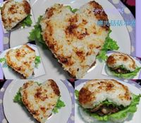 °..ஜ_ξ米子料理塾ξ_ஜ..°愛心燒肉菇菇米堡