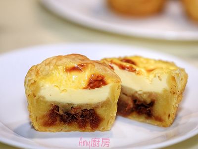 肉鬆地瓜口味蛋撻剖面