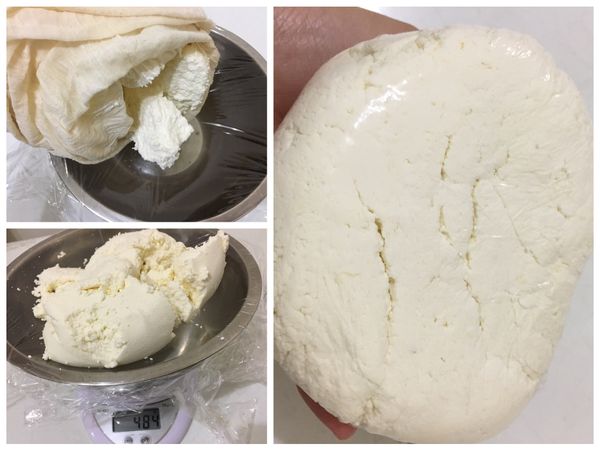 把壓好的乳酪倒出，用保鮮膜包好送進冷藏，可冷藏3天左右!