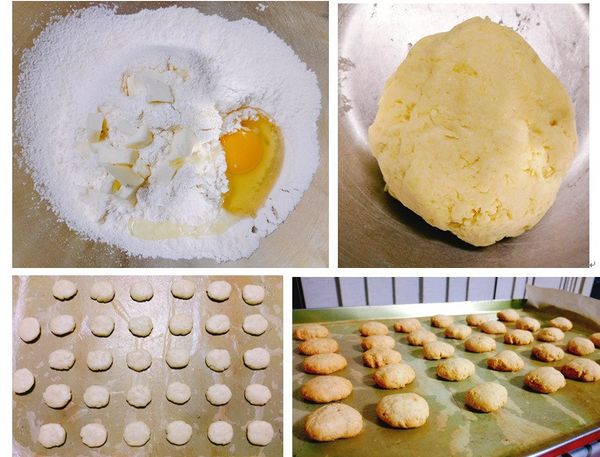 [餅乾]
全部材料用手拌勻(牛奶除外)，再慢慢加牛奶拌勻(不乾又不黏手狀態即可)，用手揉出比模具小的橢圓形，壓扁(因為烤的時候會膨脹)，170℃(上下火)烤15分鐘(中層10分-->上層5分)，悶10分鐘。