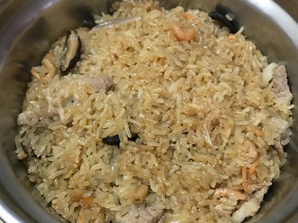 電鍋跳起來後
用飯匙打散