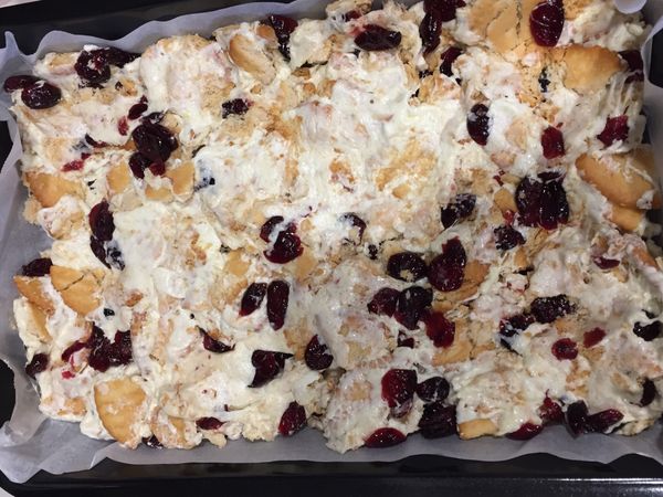 倒入容器用一張烘焙紙塑型壓扁
冰至冷凍一個小時