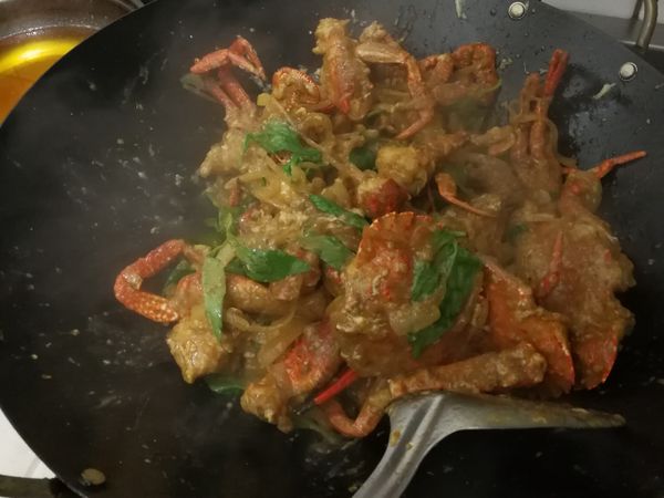 加入九層塔拌炒就完成囉