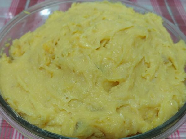 完成的奶香地瓜餡。