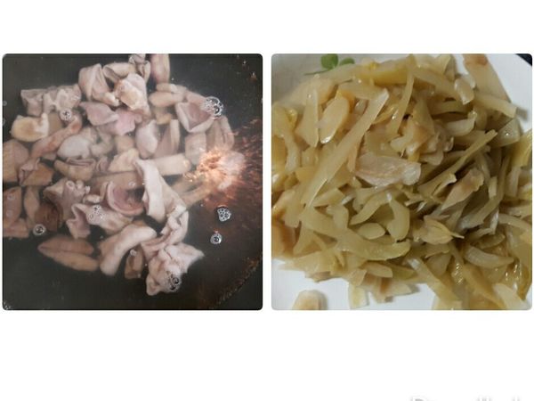 酸菜先泡水2小時去鹽分，後切絲川燙後瀝乾水份備用，魚肚（胃）洗淨一樣川燙至熟後撈出洗淨魚肚（胃）粘稠的部份後瀝乾水份備用