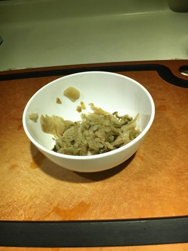 冬菜醃料：
黃糖 1茶匙
油 1茶匙