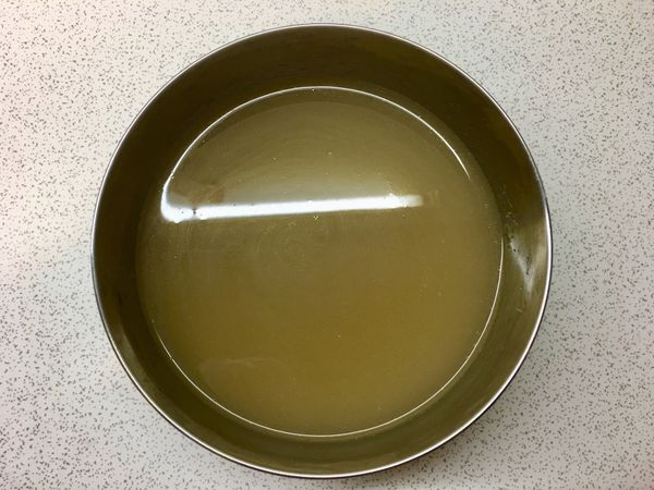 濾過取出湯汁
（將肉凍液和肉皮條分開）