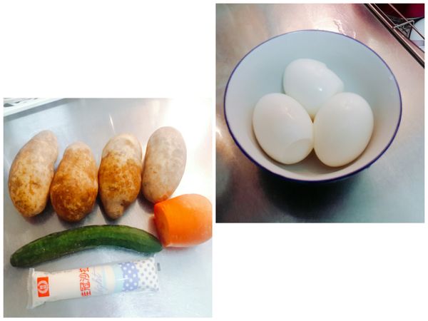 水煮蛋蛋白（切大塊）、蛋黃分開