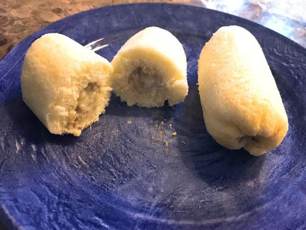 因為香蕉氧化，所以餡料顏色不美，但不影響口感及味道