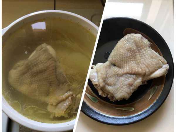 悶好的雞腿取出放涼⋯
