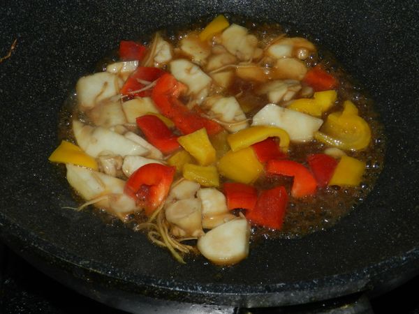 下黃紅椒塊快炒