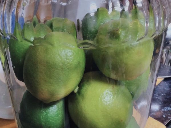取一乾淨乾燥的玻璃罐，放入檸檬，放好放滿，再倒入飽和食鹽水，掩蓋過檸檬，密封浸泡3-5年左右。