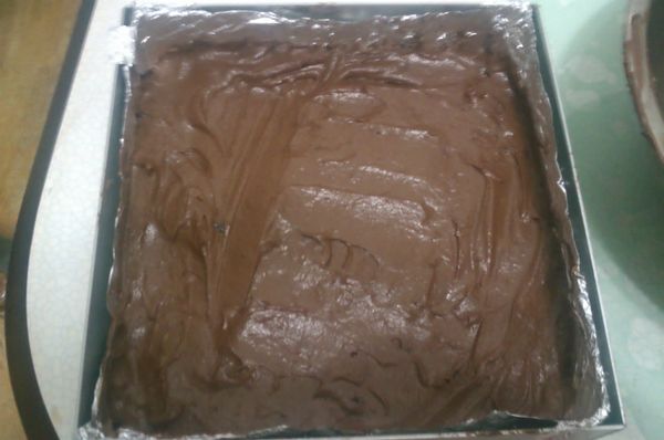 倒入烤模(要先鋪好鋁箔紙或烘培紙)放入烤箱170度烤20~30分鐘(筷子插下去沒有沾黏即可)